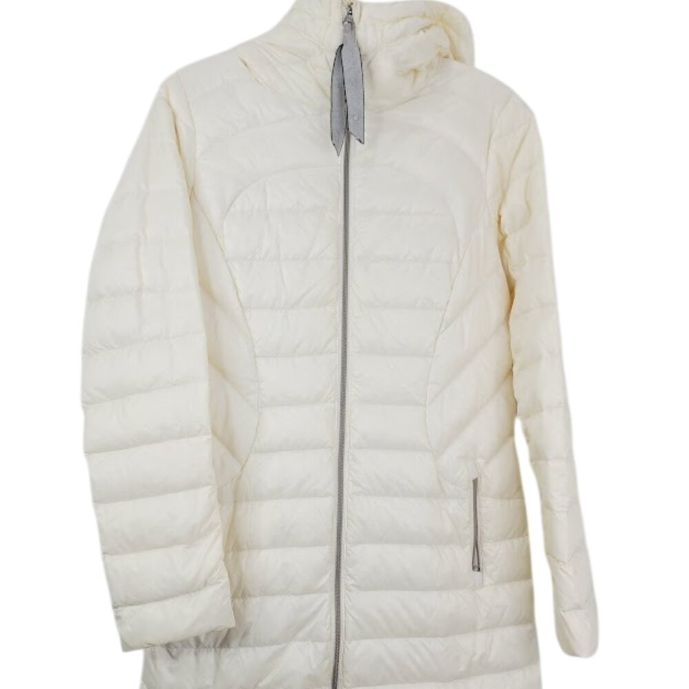 Lululemon Women's Off White The Cold Goose Padded Puffer Down Jacket Size 4